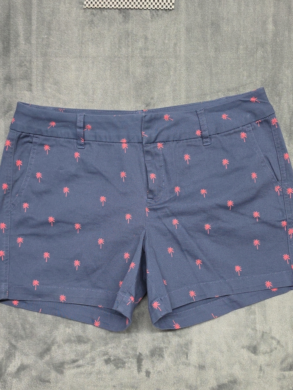 Hannah Navy Shorts with Pink Palm Print Sz 10